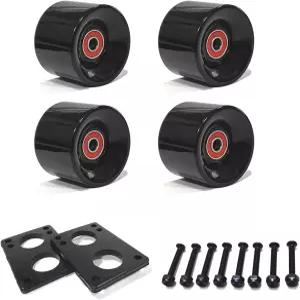LOOEEL 60mm 크루저 휠 80A에는 ABEC-9 베어링 및 스페이서 스케이트보드 라이저 패드 하드웨어 나사 볼트