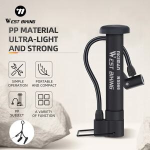 웨스트 바이킹 80 PSI MTB 자전거 펌프 수동 공기 풍선 타이어 인플레이터 슈레더 밸브 플로어 사이클링 액