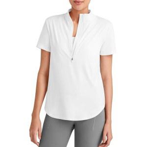G4Free 라이트브리즈 UPF 50+ 여성 운동 상의 반팔 하프 집 골프 셔츠 루즈핏 운동용 티셔츠 러닝