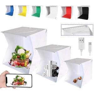 접이식 라이트박스 휴대용 사진 LED 스튜디오 텐트 소프트박스 6색 배경 키트 USB 미니 박스 DSLR 카메라용