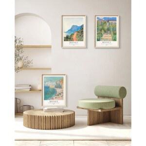 헤센닷 액자 캔버스 풍경 사무실용 거실 프린트 작품 고프레임 장식 침실 예술 3점 인상주의 데코레이션 빈티지 갤러리 디자인 12X16인치 포스터 모네 클로드