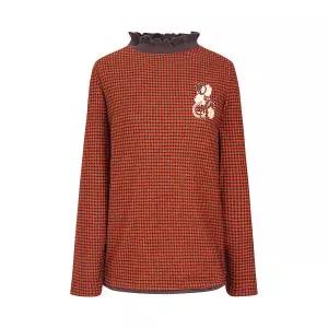 [크로커다일레이디] 크로커다일레이디 플라워 포인트 프린트 체크 티셔츠CLCWTS111 (P003725669)