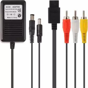 SNES용 전원 공급 및 AV 케이블 슈퍼 닌텐도 콘솔 번들 세트와 호환되는 AC 어댑터 오디오 비디오 RCA 외부