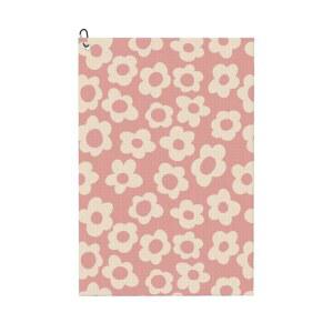 베이안슈오 빈티지 핑크 플라워 골프 타월(16인치 X 24인치) 카라비너 클립 | 프리미엄 극세사 원단 남녀 타월