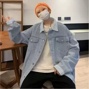 남성용 청 와이드 오버핏 골덴 자켓 IS-DN14