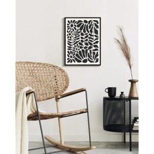 ARPEOTCY 블랙 식물성 페인팅 침실 액자 12X16인치 아트워크 픽처 데코 아트 아트 플로럴 캔버스 센추리 빈티지 거실용 미드 화이트 추상적인