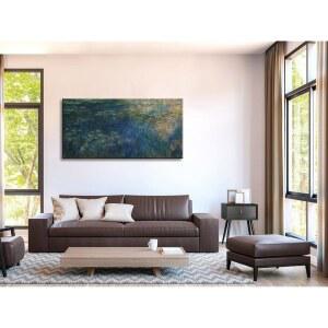 WIECO 아트가 침실 오피스 캔버스는 연못에 장식에 현대 지클리 되었습니다 비추다 벽화를 구름을 준비가 수련 대형 인쇄합니다 작품 모네의 사진 클로드 미술