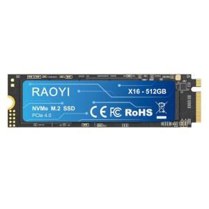 RAOYI 512GB NVMe 내장 솔리드 스테이트 드라이브 M.2 2280 PCIe Gen4x4 SSD, 최대 5000MB/s, PS5 노트북 데스크탑용 SLC 캐시, 스토리지 및 메모리 확장 구성
