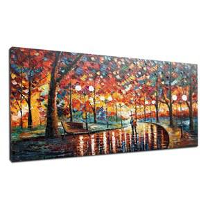 알레노스 현대 캔버스 유화 회화 로맨틱 추상 미술 대형 24X48 인치 욕실 다채로운 거실용 아트워크 아트 장식