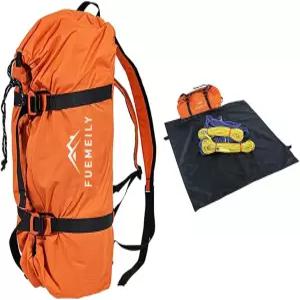 퓨밀리 암벽 등반 로프 가방 접지 시트가 있는 대용량 접이식 보관 백팩 조절 가능한 스트랩 야외 기어