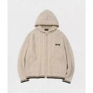 매장정품 트레셔 THRASHER 플레임 케이블 니트 후드집업 아이보리 TR2503CD02IV 1440094