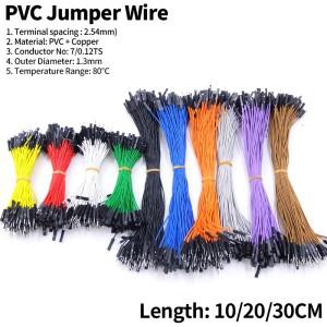 DIY  브레드보드용 점퍼 와이어 1 핀 듀폰 라인 구리 케이블 암수 26AWG 무납땜 커넥터 블랙 화이트 20 개