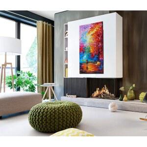 타이드 아트 그림 페인팅 장식 오피스 캔버스 추상 트리 풍경 팔레트 24X48인치 나이프 텍스처