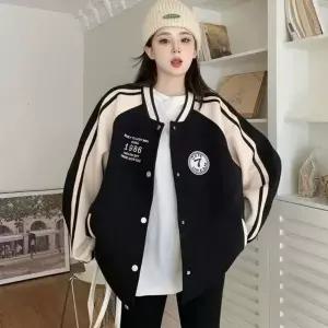 여성 유니크 프린팅 야구점퍼 블루종 바시티자켓 블랙_20340366_667501