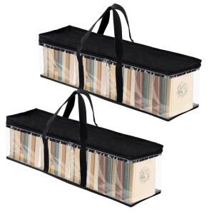 플래그스키 CD 케이스 DVD 보관 가방, CD용 투명 PVC 미디어 홀더 정리 DVD, 블루레이 디스크, 영화 케이스, VHS 박스, 비디오 게임 책, 앨범 - 40장의 DVD를 보관할 수 있습니다 (2팩)