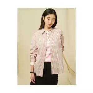 매장정품 빈폴 BEANPOLE LADIES [Reedition] 스트라이프 오버핏 셔츠 라이트핑크 (BF5264S02Y) BF5264S02Y