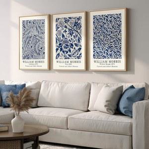 액자형 대형 빈티지 아트 3종 거실 블루 침실 크기 장식 사무실 복도 페인팅 30X60 모리스 윌리엄 세트 캔버스 식물성