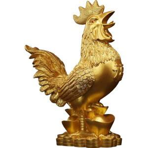 황금 닭 장식 5x4x9cm 수지 행운의 금도금 수탉 캐비닛 인형 1 거실