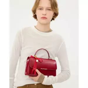 매장정품 JILLSTUART 질스튜어트 [미니거울]와인 소가죽 리본진주참장식 플랩형 토트백 JABA5E510D2 124890