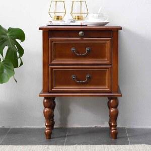 북유럽 침대옆선반 클래식 모던 침대옆 미니 하이다리 체스트넛색 된 컬러 35 침실