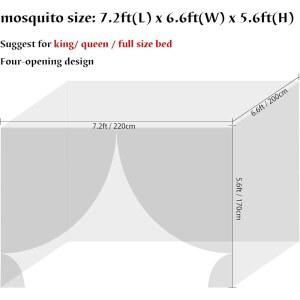 ANMAS 모기장 캐노피 스트링 코너 LED 66피트 우아한 스타 침대 커튼 조명 포스트 화이트 네팅 드레이프