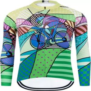 남성용 사이클링 저지 롱 슬리브 바이크 셔츠(후면 포켓 3개 포함) 통기성 빠른 드라이 자전거