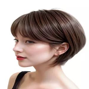 숏컷가발 티안나는 자연스러운 인모 혼합 통가발