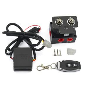 에어 라이드 서스펜션 매니폴드 밸브 더블 솔레노이드 세트 바이크 오토바이용 무선 원격 제어 200PSI