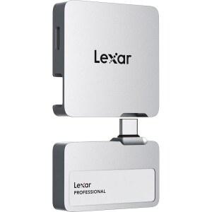 Lexar 1TB Professional Go 휴대용 SSD(Ub 포함), 4K 60fps ProRes, 최대 1050MB/s, USB 3.2, 러기드, IP65, 울트라콤팩트, 15/16 호환(17개 제외), 외장 SSD(LSL400S001T-RNSNU) 지원