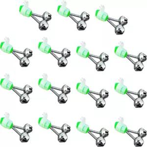 15개 낚시 경보 벨 낚싯대 클립 스파이럴 물림 실버 이중 아연 도금 물고기 휴대용 재사용 가능한 표시기