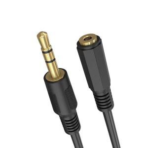 Comple - 헤드폰 연장 케이블 6인치 3.5mm AUX 코드 남성 대 여성 스테레오 오디오 어댑터 케이블, 1/8 TRS 보조 검은색