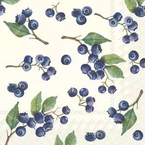 IHR 이상적인 홈레인지 칵테일 냅킨 일회용 3겹 종이 파티 팩 5인치 x 블루베리 20개들이