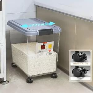 쌀 밀가루 통 쌀통 곡물 바퀴달린 이동식 보관상자 리터 보관함 용기 업소용 방충