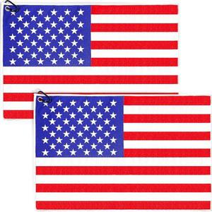 솔보라 2팩 아메리칸 플래그 골프 타월, 극세사 와플 남성 선물에 적합