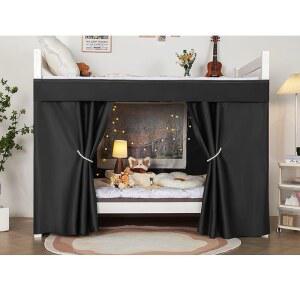 나브하오 기숙사 두꺼운 학생 캐노피 암막 솔리드 싱글 침대 커튼 이층