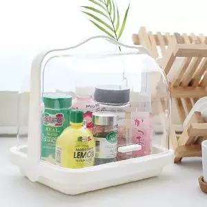 손잡이 투명 정리함 주방 식탁 조미료 젖병 식료품 보관 이동식 캐리