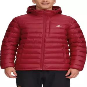 파이오니어 캠프 남성용 경량 패커블 퍼퍼 재킷 후드 웜 퍼피 겨울 코트 스키 하이킹 여행용 단열 처리