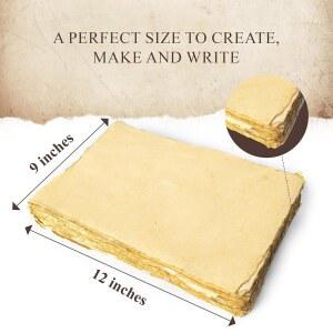 NOMADCRAFTSCO 빈티지 재활용 150 시트 두께 수제 무산 75장 매체에 GSM 수채화 앤티크 가장자리 모든 면지 카드 적합한 데크 종이