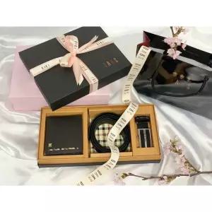 [선물포장] 체크포인트 가죽 남성 지갑벨트세트 DBWA2F914W3DBBE2F990BK