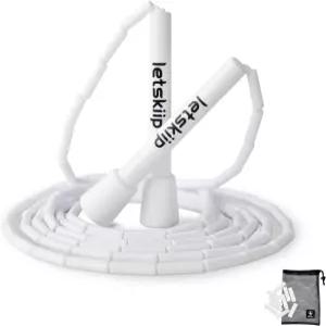 초보자와 성인을 위한 렛스키프 클래식 구슬 줄넘기 - 리듬과 피트니스를 엉킴 없는 세그먼트 PP 10개의