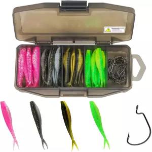 지그 훅 스푼 루어 크랭크베이트 소프트 플라스틱 벌레 개구리 낚시 장비 키트를 포함한 바닷물 담수