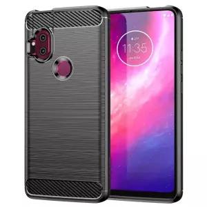 HTXWXJC 모토로라 원 하이퍼용 케이스 슬림하고 얇은 탄소 섬유 TPU 고무 보호 케이스 긁힘 방지 충격 방지