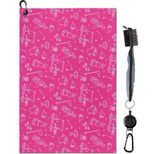클립 카라비너, 극세사 와플 패턴 디스크 골프 타월 래그 골퍼 액세서리 남성 여성용 가방용 Yrhsnclsdg 퍼니 핑크 남성용 선물 (타월+브러쉬)