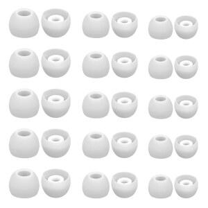 15쌍 실리콘 이어버드 교체용 이어팁 커버 S/M/L 사이즈 이어젤 소프트 이어폰 화이트 이어 쿠션 팁 교체 키트
