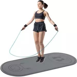 도포포 줄넘기 매트 71인치/63인치 x24인치 대형 미끄럼 방지 실내 야외 운동 피트니스 가정용 체육관