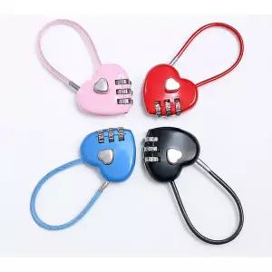 미니 와이어 하트 자물쇠 번호열쇠 번호