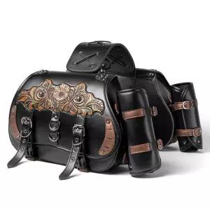 클래식 사이드백 오토바이 가죽 바이크백 리어백 투어링 할리 라이딩 백