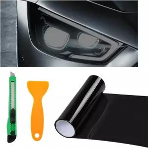 올리츠 자동차 라이트 틴트 필름 11.8인치 × 47.2인치 자동 접착식 오토 랩 롤 커터 안개등 테일