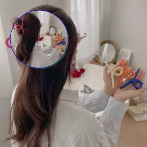 쌍문상회 세련된 슬림 컬러 헤어 집게핀 꼬임 머리핀