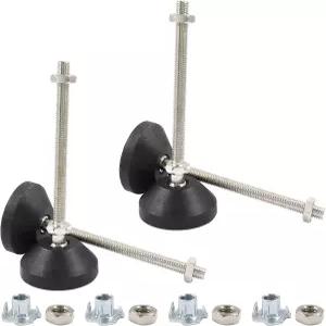 와지아콕 4개 조절 가능한 수평 발 M8 나사 풋컵 의자 및 캐비닛용 헤비 듀티 가구 수평기(전체 높이